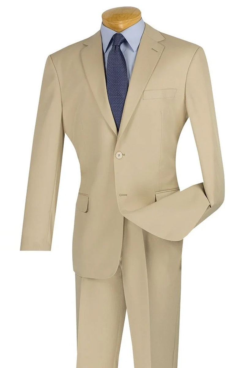 Apollo King Tan Poplin Suit: Modern Fit, Two Button – SuitUSA