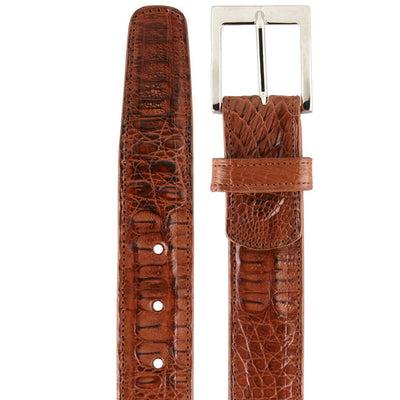 Men's Genuine Caiman Crocodile Dress Belt in Sport Rust by Belvedere Shoes