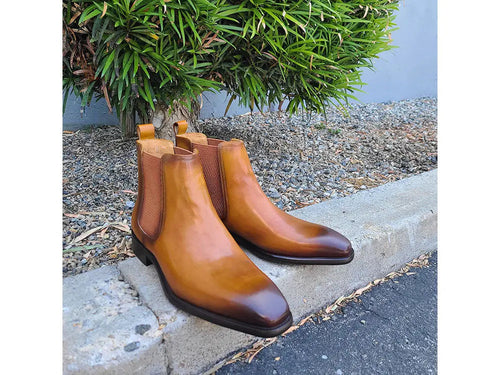 Carrucci Calfskin Leather Chelsea Boot