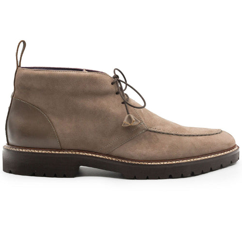 Zelli Campo Sueded Goatskin Three-Eyelet Chukka Boot in Taupe