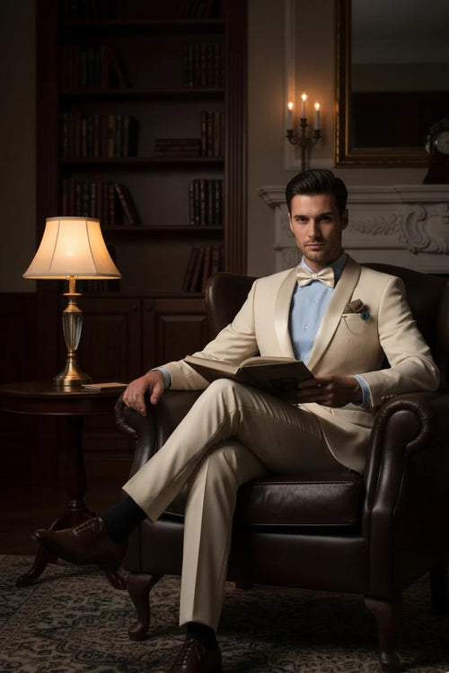 Champagne 1-Button Shawl Tuxedo