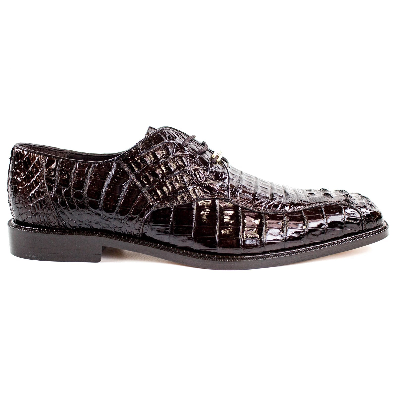 Men's Chapo Hornback Caiman Crocodile Dress Shoe in Brown by Belvedere Shoes