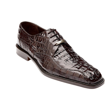 Men's Chapo Hornback Caiman Crocodile Dress Shoe in Brown by Belvedere Shoes