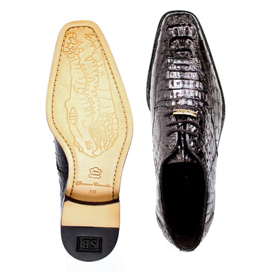 Men's Chapo Hornback Caiman Crocodile Dress Shoe in Brown by Belvedere Shoes