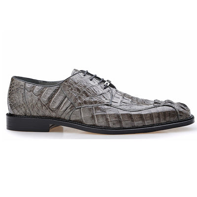Men's Chapo Hornback Caiman Crocodile Dress Shoe in Grey by Belvedere Shoes