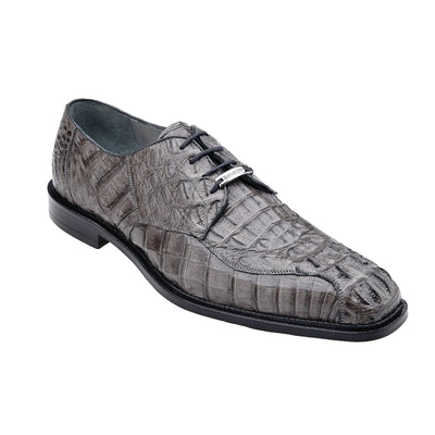 Men's Chapo Hornback Caiman Crocodile Dress Shoe in Grey by Belvedere Shoes