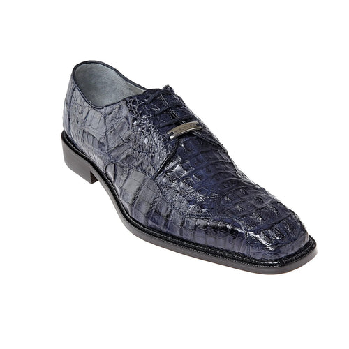 Men's Chapo Hornback Caiman Crocodile Dress Shoe in Navy by Belvedere Shoes