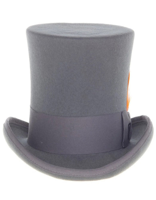 Charcoal Grey Dress Hat 1920s Fedora Style - Men's Tall 100% Wool Dress Top Hat in Charcoal Grey by USA Men's Outlet