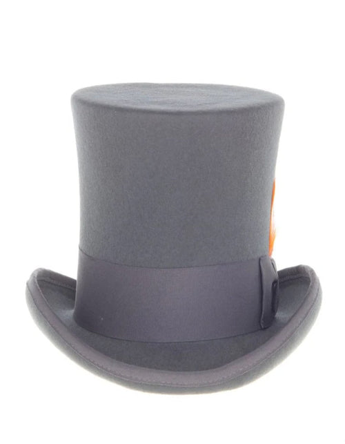 Victorian Steampunk Top Hat - 1800 19th Century - Dressy Loden Felt Top Charcoal Grey Hat by USA Men's Outlet