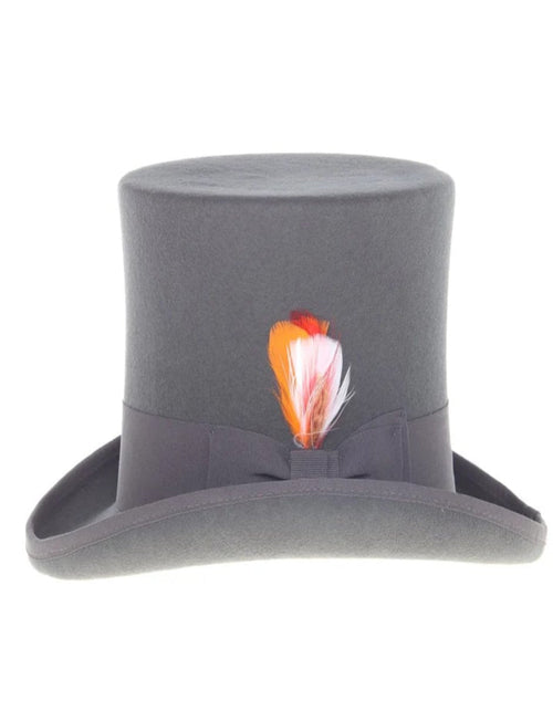 Victorian Steampunk Top Hat - 1800 19th Century - Dressy Loden Felt Top Charcoal Grey Hat by USA Men's Outlet