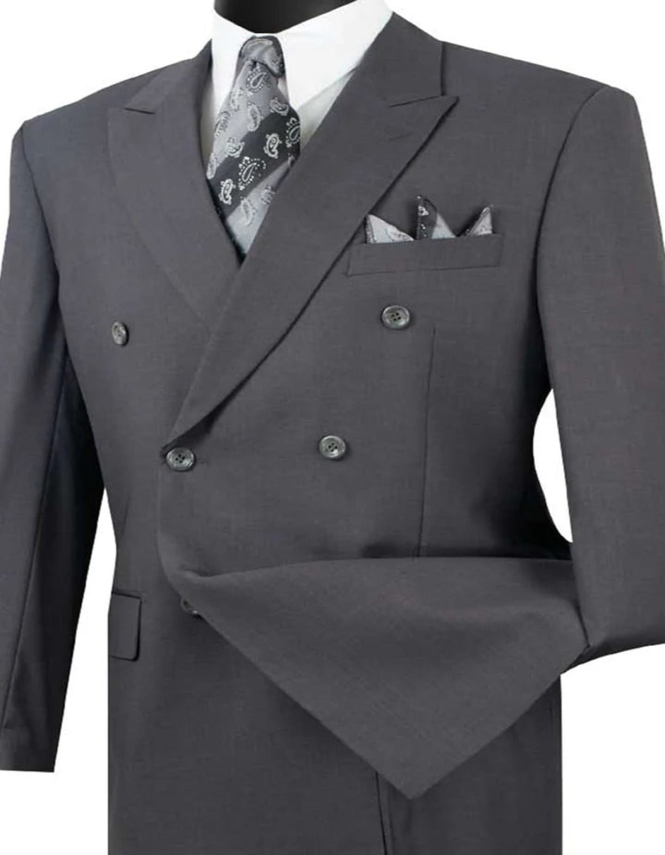 Pleated Suit - Mens Suits With Pleated Pant - Regular Fit Suit - Charcoal Grey Suit - Men's Tuxedo USA