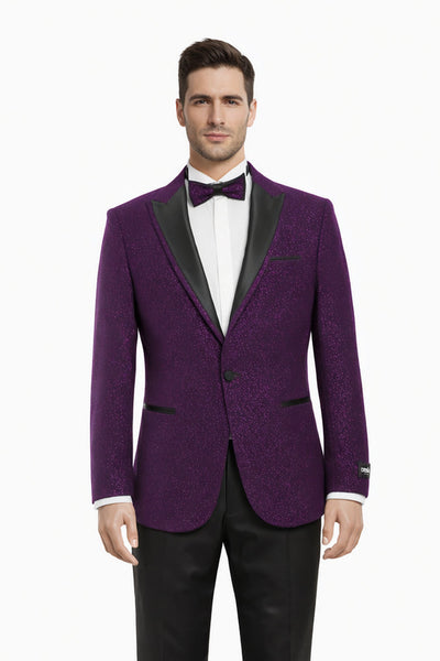 Mens Glitter Sequin Flashy in Color "Purple" Tuxedo Dinner Jacket Blazer Sportcoat