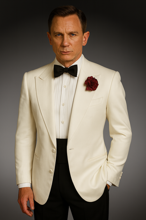 James Bonds Dinner Jackets - Snow Ivory Tuxedo Jacket