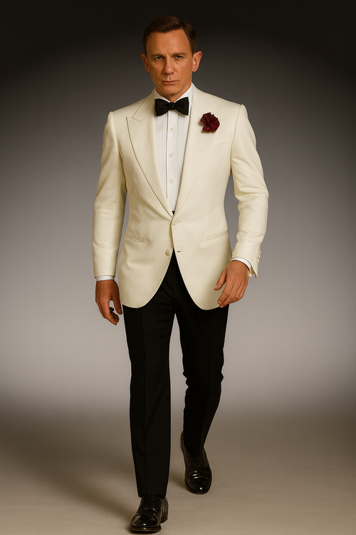 James Bonds Dinner Jackets - Snow Ivory Tuxedo Jacket