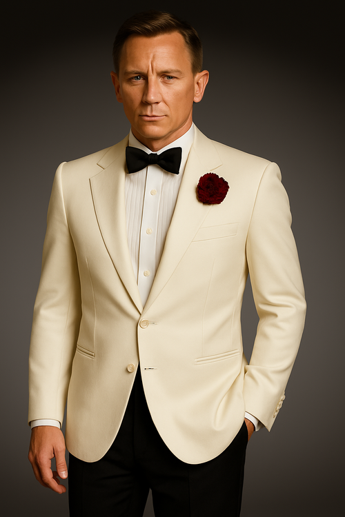 James Bonds Dinner Jackets - Snow Ivory Tuxedo Jacket