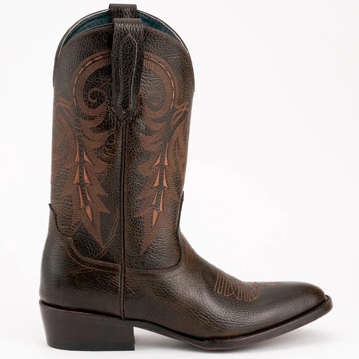 Ferinni Boot - Mens Dress Cowboy Boot - Ferrini Men's Remington Leather Round Toe Boots Handcrafted Chocolate