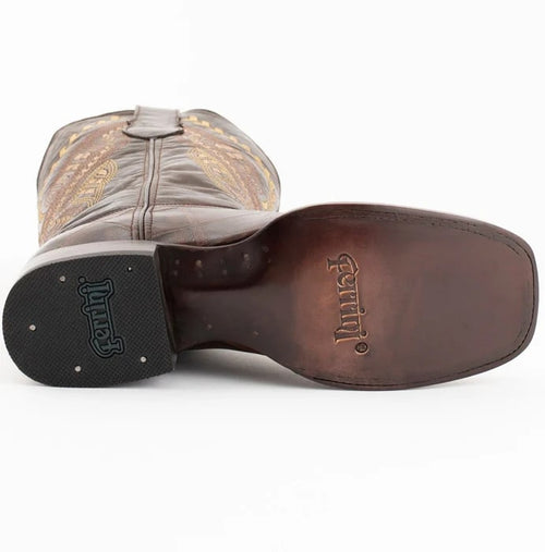 J Toe Cowboy Boots - J Toe Western Boots - Ferinni Boot - Mens Dress Cowboy Boot - Ferrini Jesse Men's Print Alligator Boots Handcrafted Chocolate in Chocolate Color