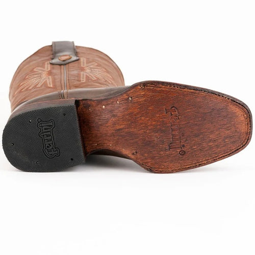 Ferinni Boot - Mens Dress Cowboy Boot - Ferrini Men's Santa Fe Leather Boots Handcrafted - Chocolate in Chocolate - Ferrini USA