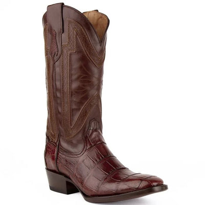 Ferinni Boot - Mens Dress Cowboy Boot - Ferrini Men's Stallion Alligator Boots French Toe Handcrafted Chocolate in Chocolate Ferrini USA