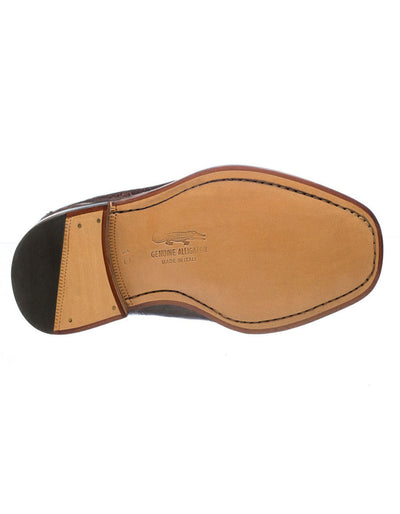 Ferrini Shoes - Mens Alligator Dress Shoe - Ferrini 3520 Belly Alligator Split Toe Shoes Chocolate Ferrini USA