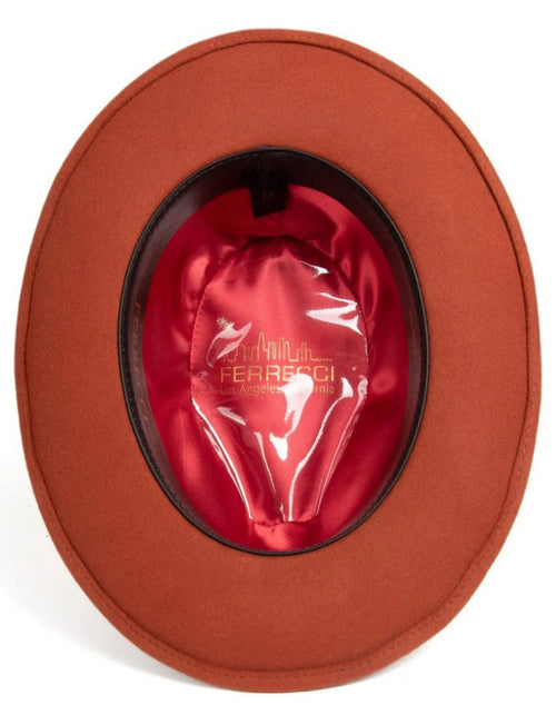 Rust Dress Hat 1920s Fedora Style - Mens Classic Wool Fedora Dress Hat in Rust - USA Men's Outlet
