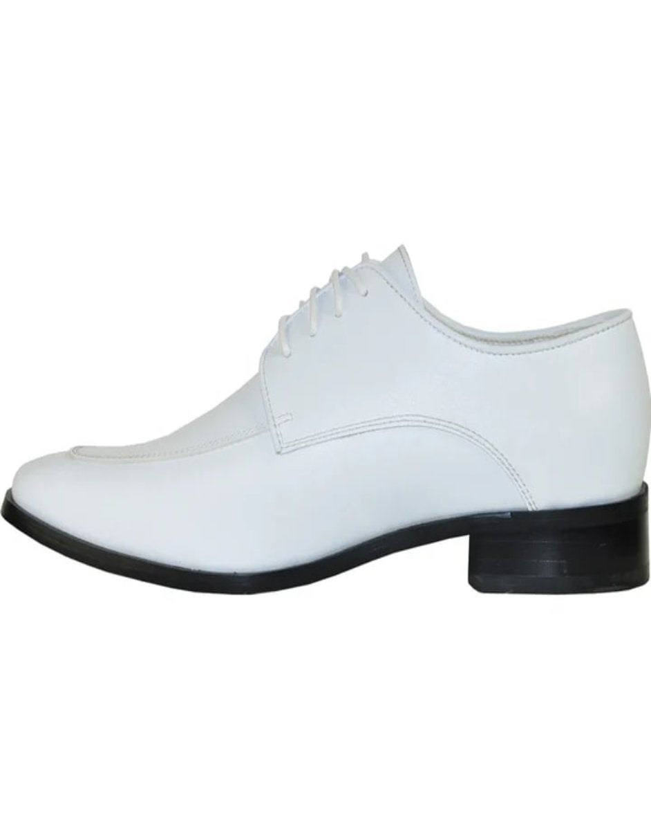 White Prom Shoes - Mens Classic Moc Toe White Prom Tuxedo