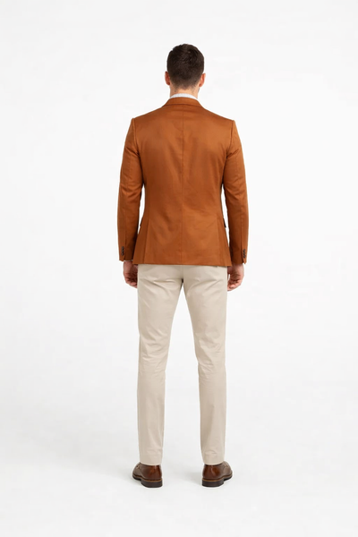 Cognac ~ Rust ~ Copper Color Burnt orange Men's 2 Buttons Blazer ~ Sport Coat Jacket