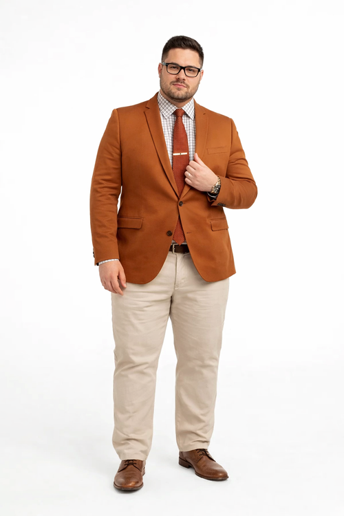 Cognac ~ Rust ~ Copper Color Burnt orange Men's 2 Buttons Blazer ~ Sport Coat Jacket