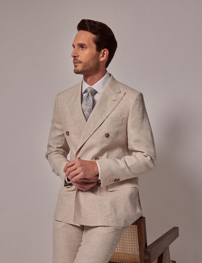 Mens Linen Suit For Beach Wedding - Summer Suit in Cream - Men's Tuxedo USA