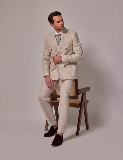Mens Linen Suit For Beach Wedding - Summer Suit in Cream - Men's Tuxedo USA
