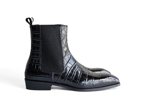 Crocodile Embossed Chelsea Boot