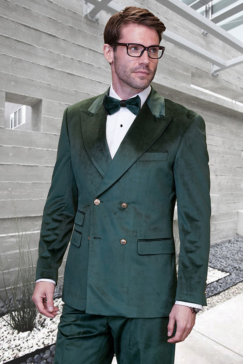 Men's Hunter Green Velvet Suit by Statement Suits