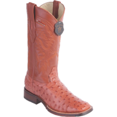 Menβs Los Altos Ostrich Boots Wide Square Toe (Rubber Sole)