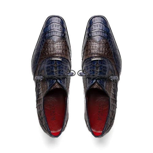 Marco Di Milano Luciano Men's Shoes Exotic Crocodile Classic Wingtip Dress Derby Oxfords