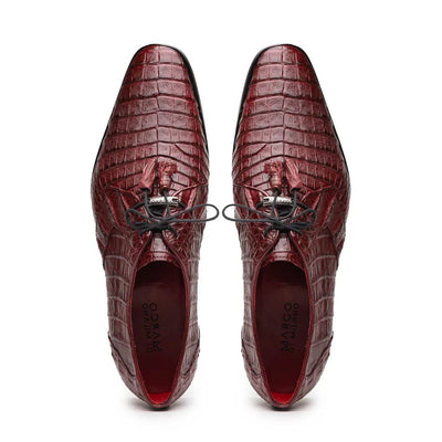 Marco Di Milano Lacio Men's Shoes Wine Exotic Crocodile Derby Oxfords