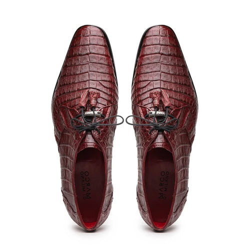 Marco Di Milano Lacio Men's Shoes Wine Exotic Crocodile Derby Oxfords