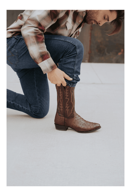 PERSHING FULL QUILL OSTRICH BOOT