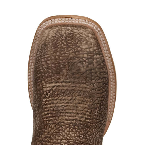 Dan Post Murray Men's Brown Bison Leather Square Toe Rugged Western Cowboy Boots by Dan Post Boots
