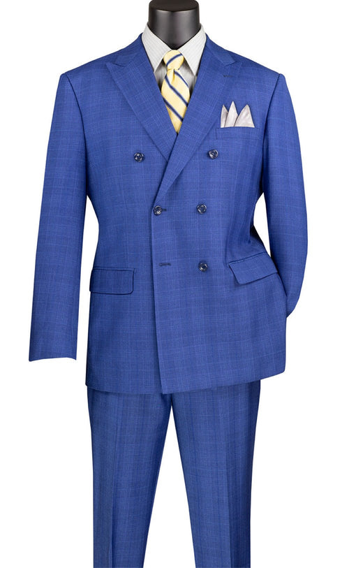 Ramses Collection - Double Breasted 2 Piece Suit Regular Fit in Burgundy by Vinci
