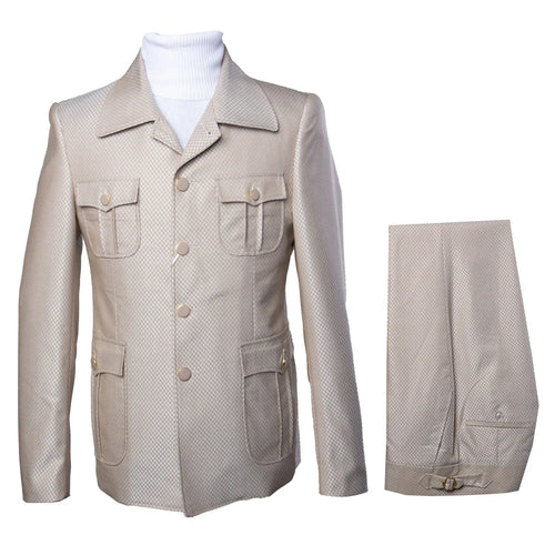 Rossi Man DUKE RM1766 Slim Fit 3-Piece Suit for Men – Modern Cream Off-White Formalwear