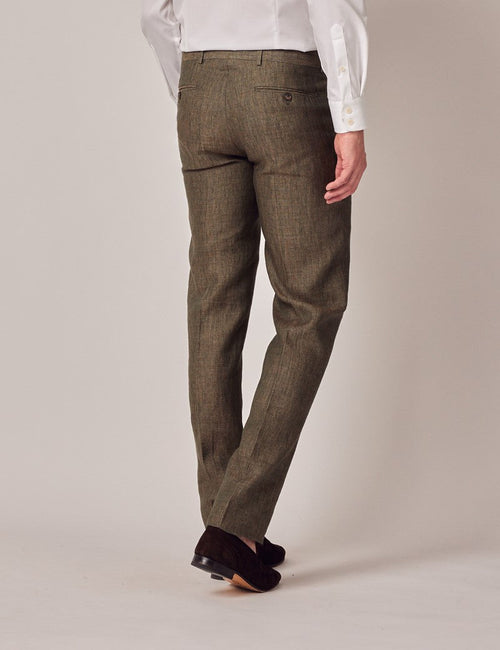 Mens Linen Suit For Beach Wedding - Summer Suit in Dark Green Tailored Fit - Men's Tuxedo USA