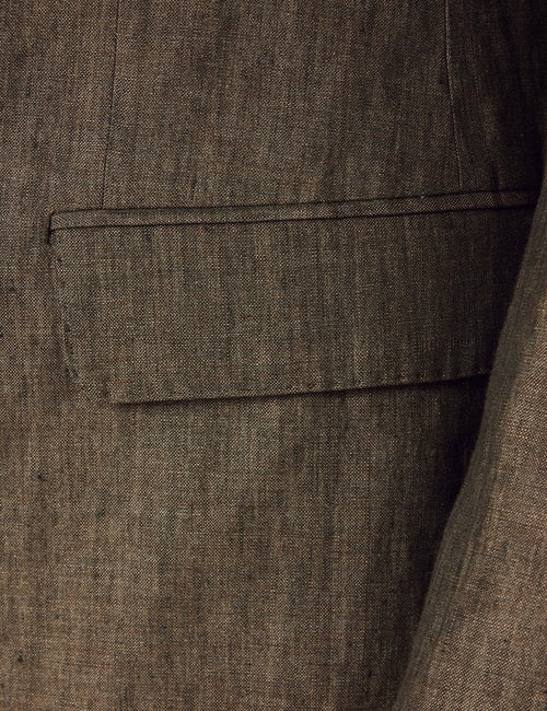 Mens Linen Suit For Beach Wedding - Summer Suit in Dark Green Tailored Fit - Men's Tuxedo USA