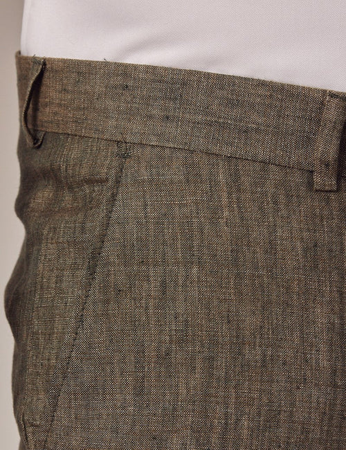 Mens Linen Suit For Beach Wedding - Summer Suit in Dark Green Tailored Fit - Men's Tuxedo USA