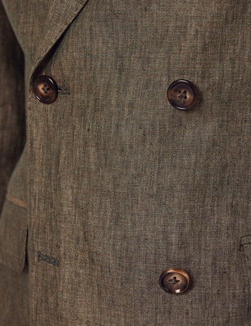 Mens Linen Suit For Beach Wedding - Summer Suit in Dark Green Tailored Fit - Men's Tuxedo USA
