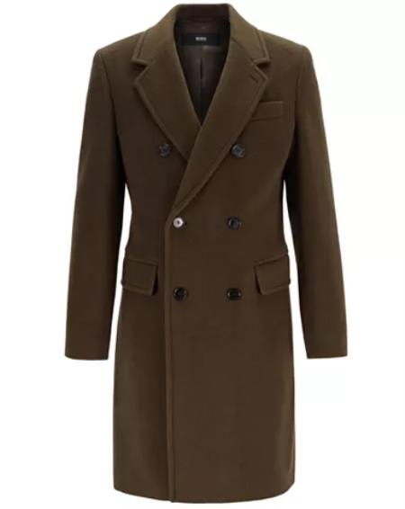 Men's Fashion Show Capsule Coat Men's Double Breasted Overcoat ~ Long Men's Dress Topcoat - Winter Coat Green USA Men's Outlet – SuitUSA
