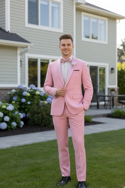 Dusty Rose 1-Button Shawl Tuxedo