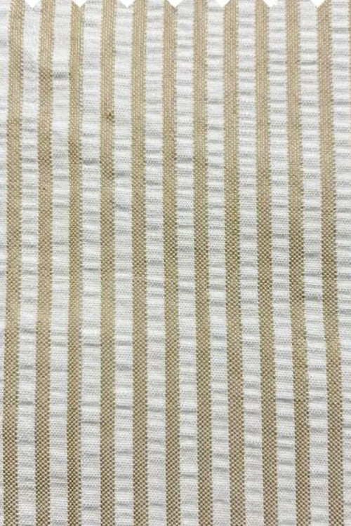 Mens 2PC Summer Seersucker Modern Fit Suit in Tan Pinstripe