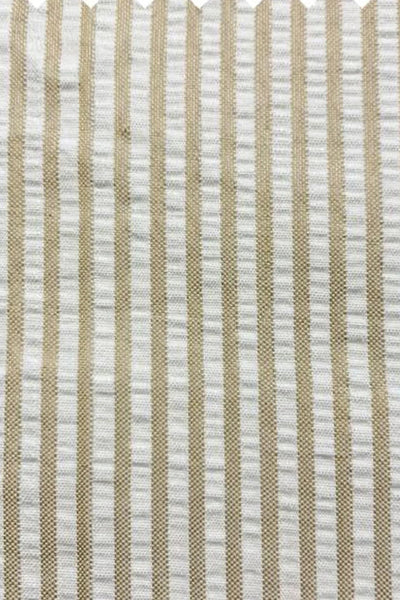Mens 2PC Summer Seersucker Modern Fit Suit in Tan Pinstripe