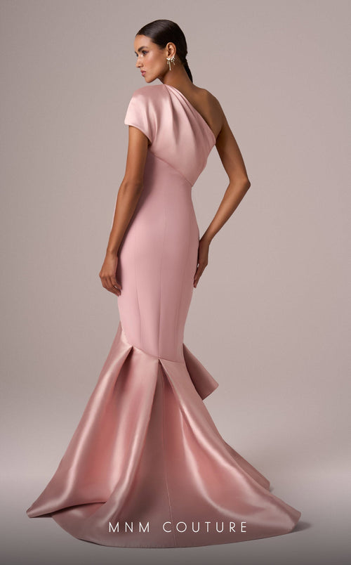 MNM Couture E0083 One-Shoulder Mermaid Gown in Pink