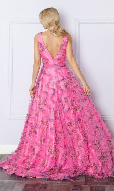 Nox Anabel E1445 Pastel Print Long Prom Dress